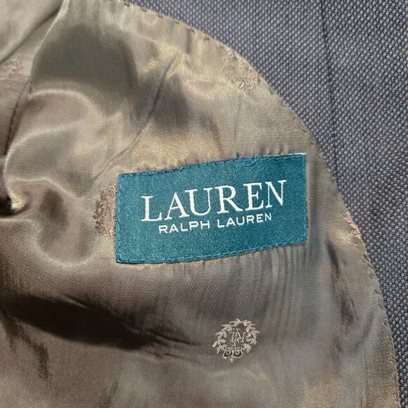 Lauren Ralph Lauren 100% Wool Suit Jacket Sports Coat Men's 44L Dark Brown - Picture 14 of 15